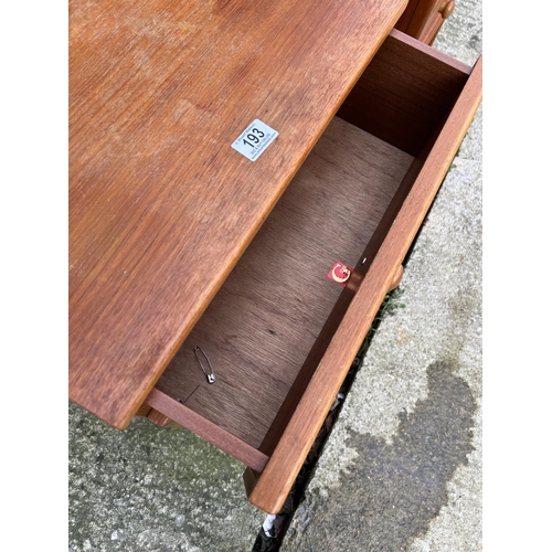 193 - A G plan teak pair of three drawer bedsides