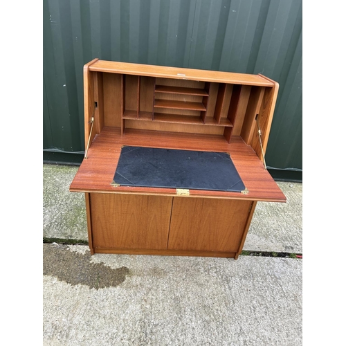 195 - A teak bureau 90cm wide