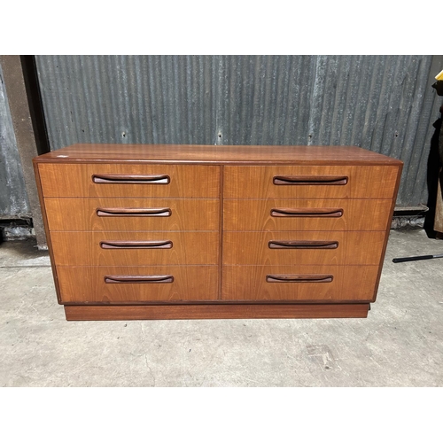 20 - A G Plan fresco lowboy chest of 8 drawers 142x45x72