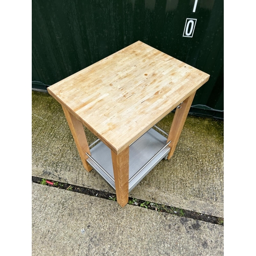 243 - A beech wood kitchen island trolley 65x50x83