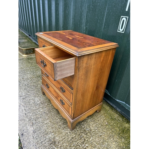 245 - A yew chest of five drawers 60x40x68