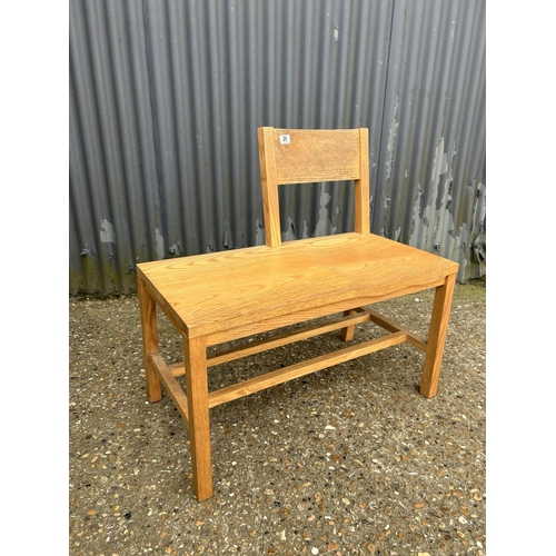 26 - A light oak hall seat 80cm wide