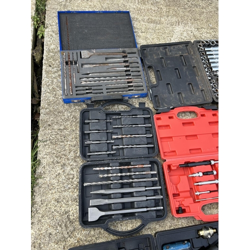 360 - Collection of cased sets including socket set, drill sets, air wrench etc