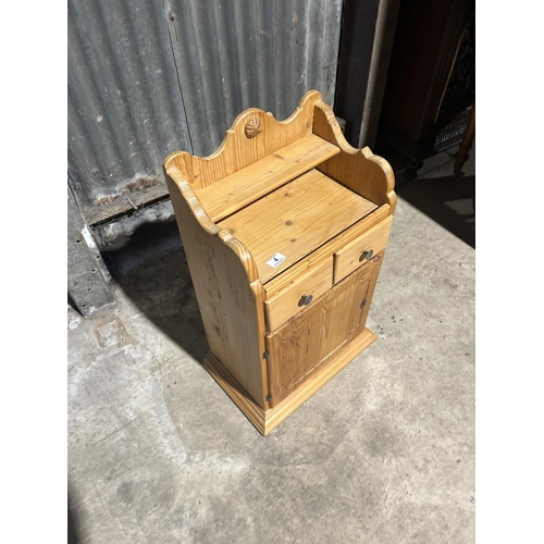 4 - A small pine two drawer bathroom cupboard