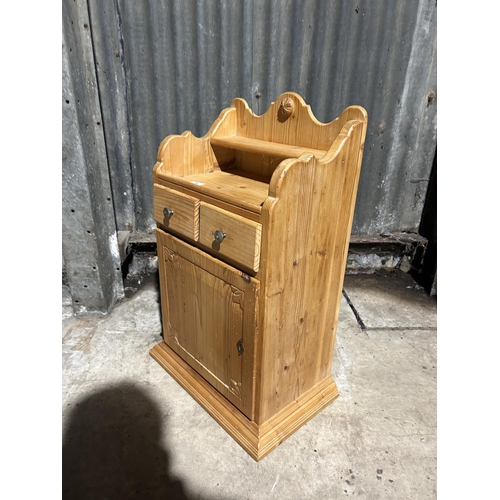 4 - A small pine two drawer bathroom cupboard