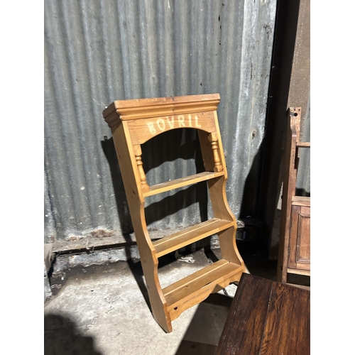 9 - Pine wall shelf, Edwardian wall shelf and oak coal box