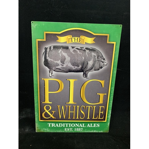 1000 - Metal The Pig & Whistle Sign 50 x 70 cms