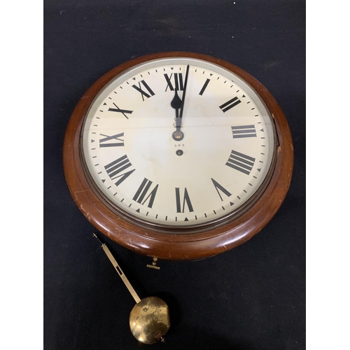 434 - Antique GPO George V1 Fusee Wall Clock, 12