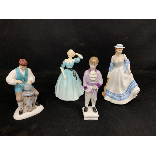 456 - 3 Doulton figures, tallest 20cms and 1 Coalport Figure