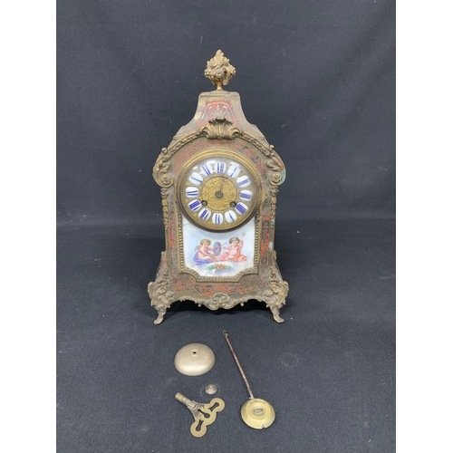 489 - Boule Clock a/f, height 37cms