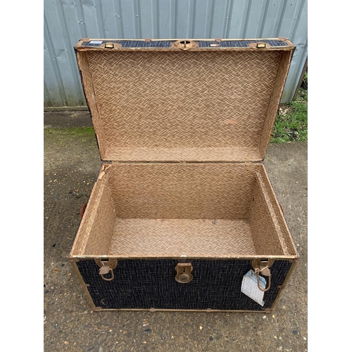 575 - Metal bound travelling trunk 70 x 48 x 48cms