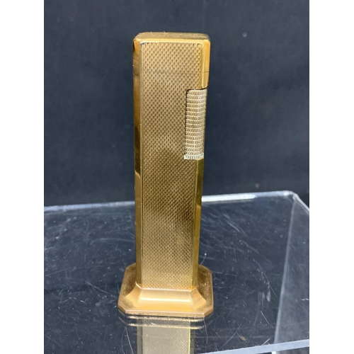 580 - Dunhill Gold Plated tallboy Table Lighter, height 11cms