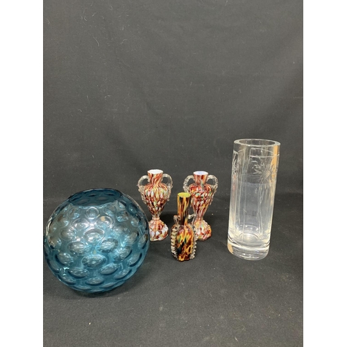 721 - Glassware including heavy Stuart Crystal Vase