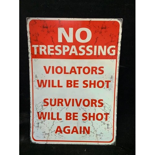 999 - Metal No Trespassing Sign 50 x 70 cms