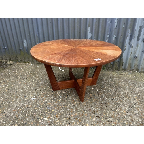 103 - Retro teak sunburst coffee table