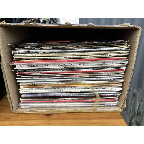 128 - A pioneer stereo stereo system with box of records