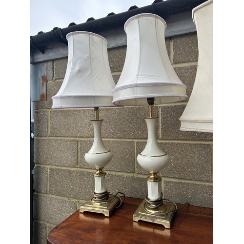 130 - Four table lamps and a desk lamp