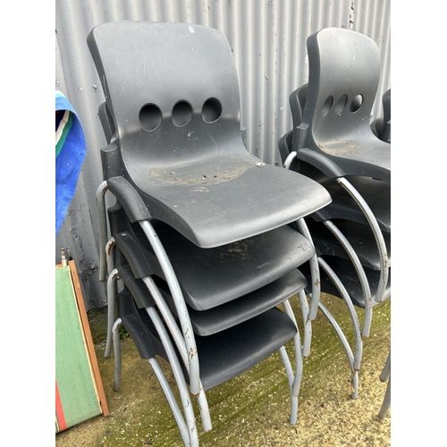 136 - 17 grey stacking chairs