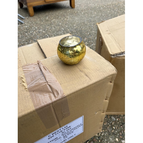 144 - Two new boxes of 48 gold crackle tea lights