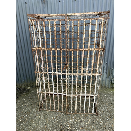 151 - A vintage french ironwork wine rack / locker 102x50x162