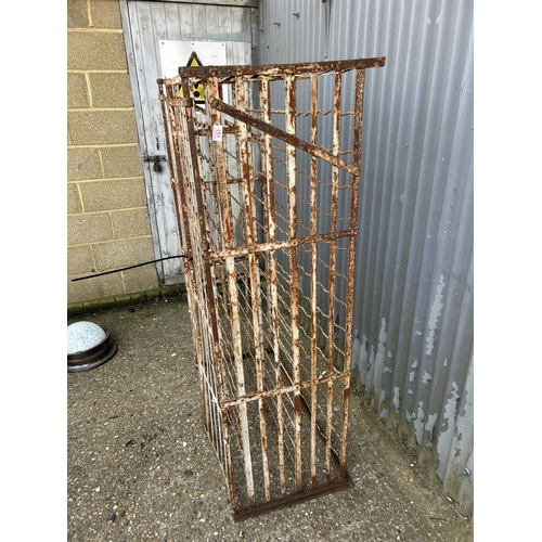 151 - A vintage french ironwork wine rack / locker 102x50x162