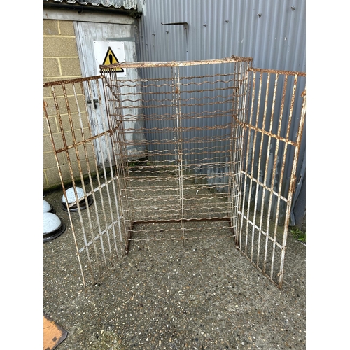 151 - A vintage french ironwork wine rack / locker 102x50x162