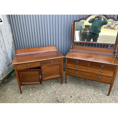 166 - An Edwardian inlaid mahogany bedroom pair