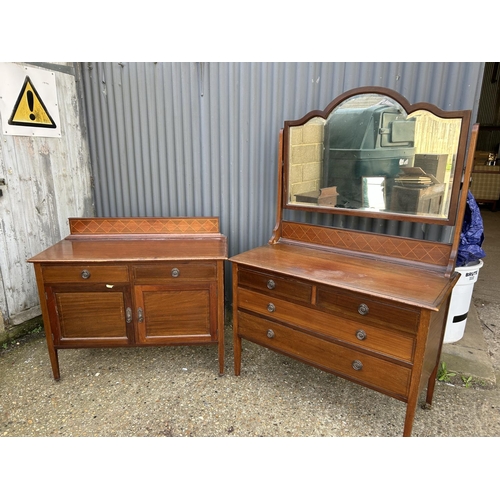 166 - An Edwardian inlaid mahogany bedroom pair