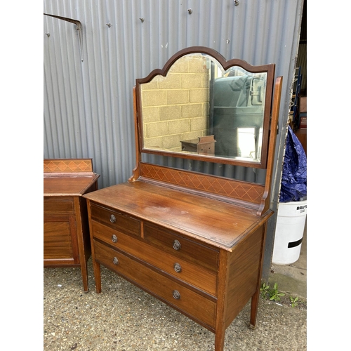 166 - An Edwardian inlaid mahogany bedroom pair