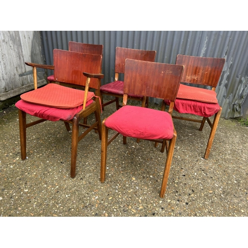 22 - A set of five retro chairs