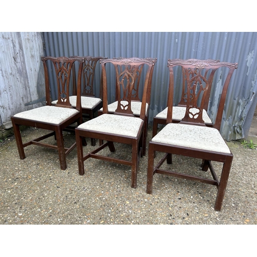 38 - A set of six ornate mahogany dining chairs