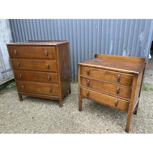 63 - Two oak chests of drawers