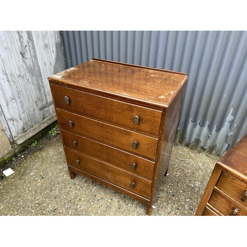 63 - Two oak chests of drawers