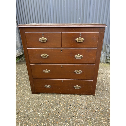 69 - A Victorian chest of five drawers 104x45x108