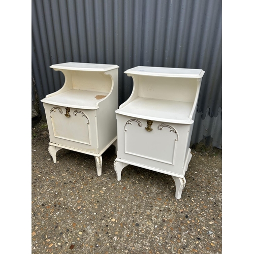 70a - Pair of white painted french style bedside