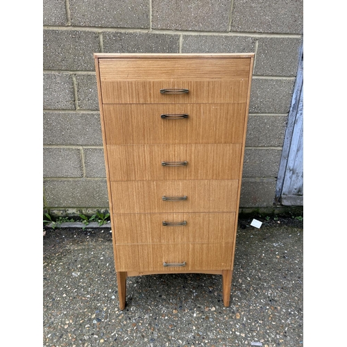 89 - A mid century tallboy chest of six drawers 54x44x111