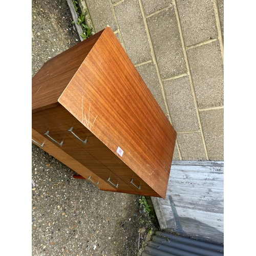90 - Retro teak chest of three drawers  77x 33 x75