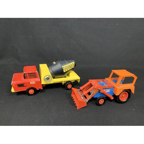 755 - Triang Cement Mixer, length 27 cms  and Triang JCB Digger