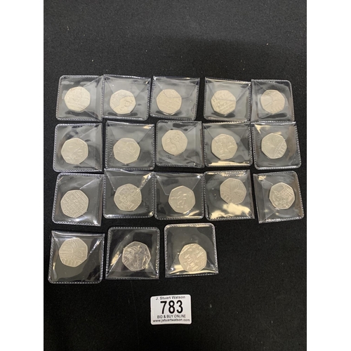 783 - 18 x Collectable 50p Coins