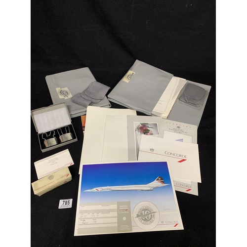 785 - Two sets of Concorde in Flight packs labelled 1976/1986 and including pair of Hallmarked Silver Conc... 