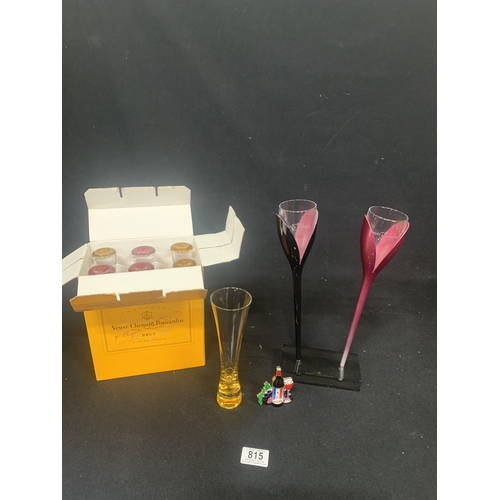 815 - Pair of Moët & Chandon Flutes and Set of 7 Veuve Clicquot flutes