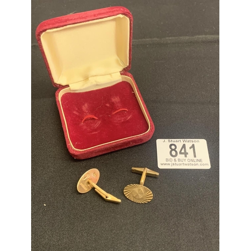 841 - Pair of Gents Hallmarked 9ct Gold Cufflinks, total weight 7.8 gms