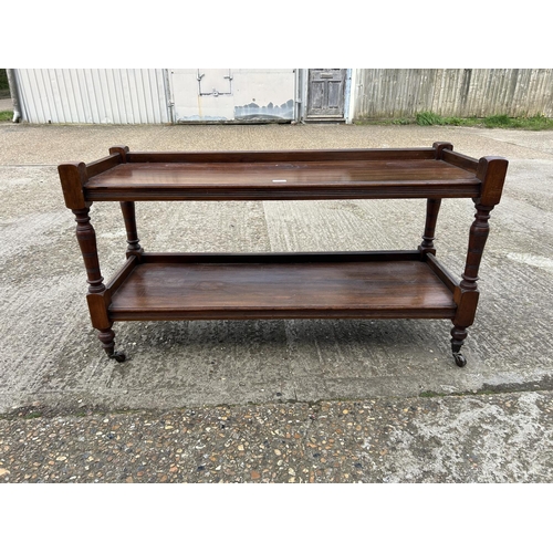 310B - An Edwardian mahogany two tier buffet 120x43 x64