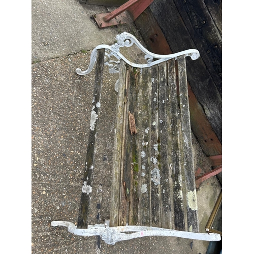 310E - An aluminium, framed garden bench seat for restoration