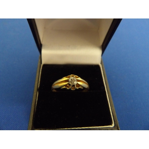 868 - Victorian 18ct Gold Solitaire Ring marked 18ct, Size T, weight 3.6 gms