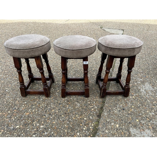 123 - Three low bar stools