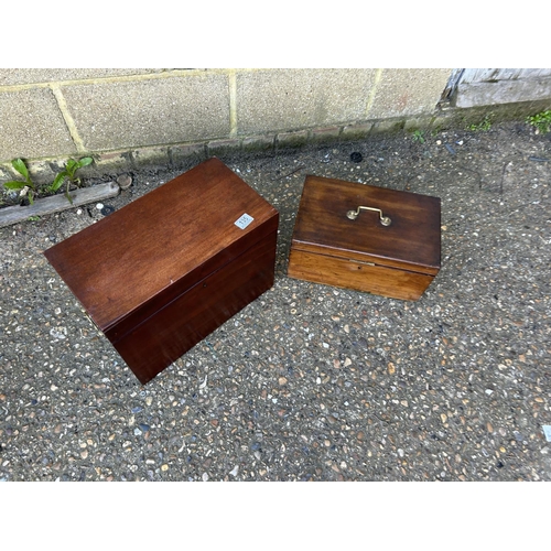 135 - Two antique mahogany boxes