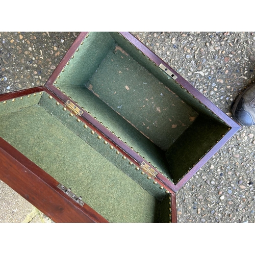 135 - Two antique mahogany boxes