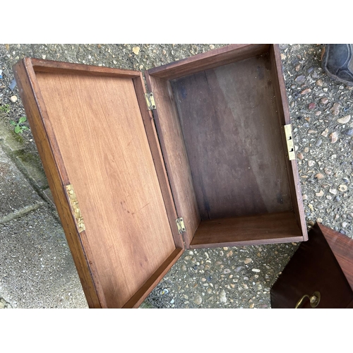 135 - Two antique mahogany boxes