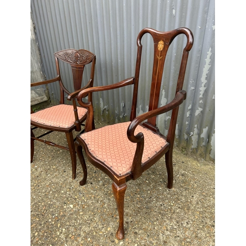 149 - Two mahogany carver chairs and one other